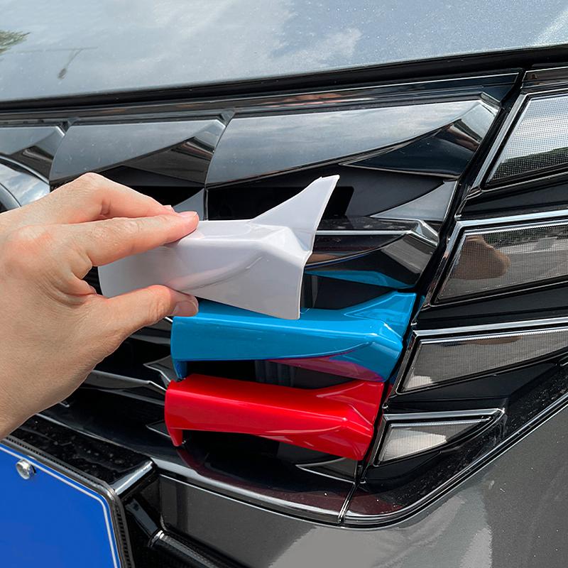 For Hyundai Tucson NX4 ABS Car Front Grille Trim Sport Strip Cover 3pcs 3D Sticker Accessories