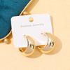 European and American ins geometric simple stud earrings acrylic niche high-end gold-plated earrings women's