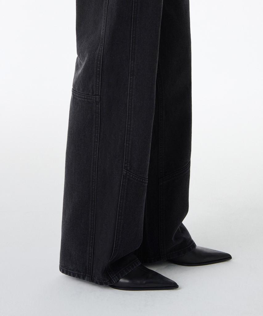 MUSINSA STANDARD WOMAN Women'S Divided Regular Fit Denim Pants [Washed Black]