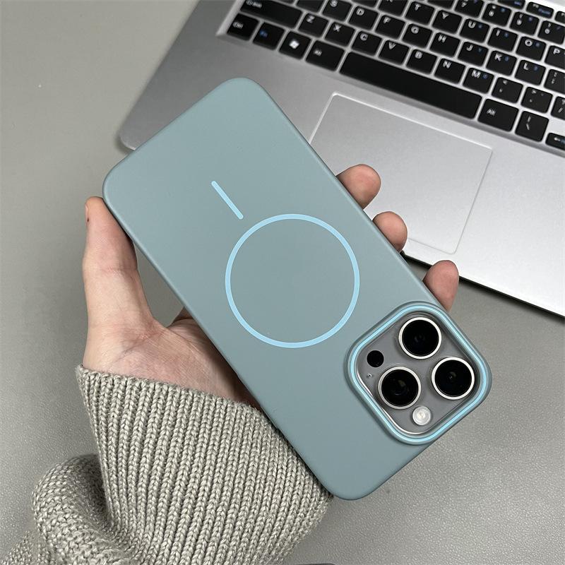 Ultra Thin PC Matte Thin Ring Magnetic Suction Suitable for IPhone 16 Apple 14 Mobile Phone Case 15 ProMax New Protective Case