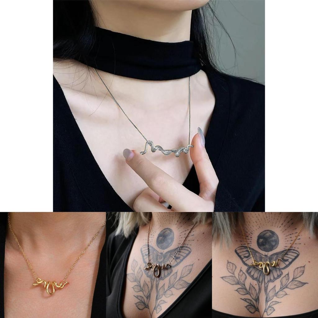 Stylish Creative Snake Design Gender Neutral Choker Necklace In Gold Silver Rose Gold And Black For Fashion Lovers