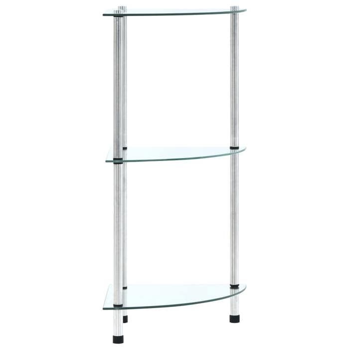 VidaXL Étagère 3 niveaux Transparent 30x30x67 cm Verre trempé 249514