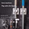 Punch-Free Wall-Mounted Mop Holder - Multifunctional Bathroom Storage