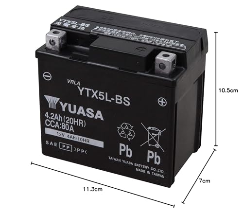 TAIWAN YUASA BATERIE Yuasa YTX5L-BS kompatibilní motocyklová baterie s japonským elektrolytem a přednabitá