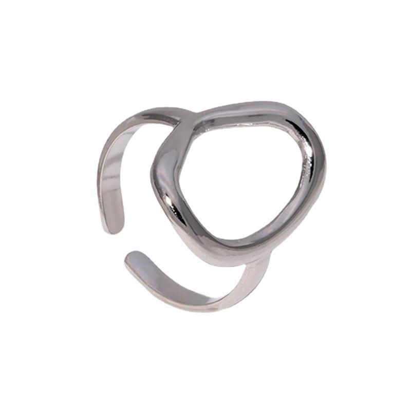 Minimalist Geometric Adjustable Titanium Steel Ring for Women