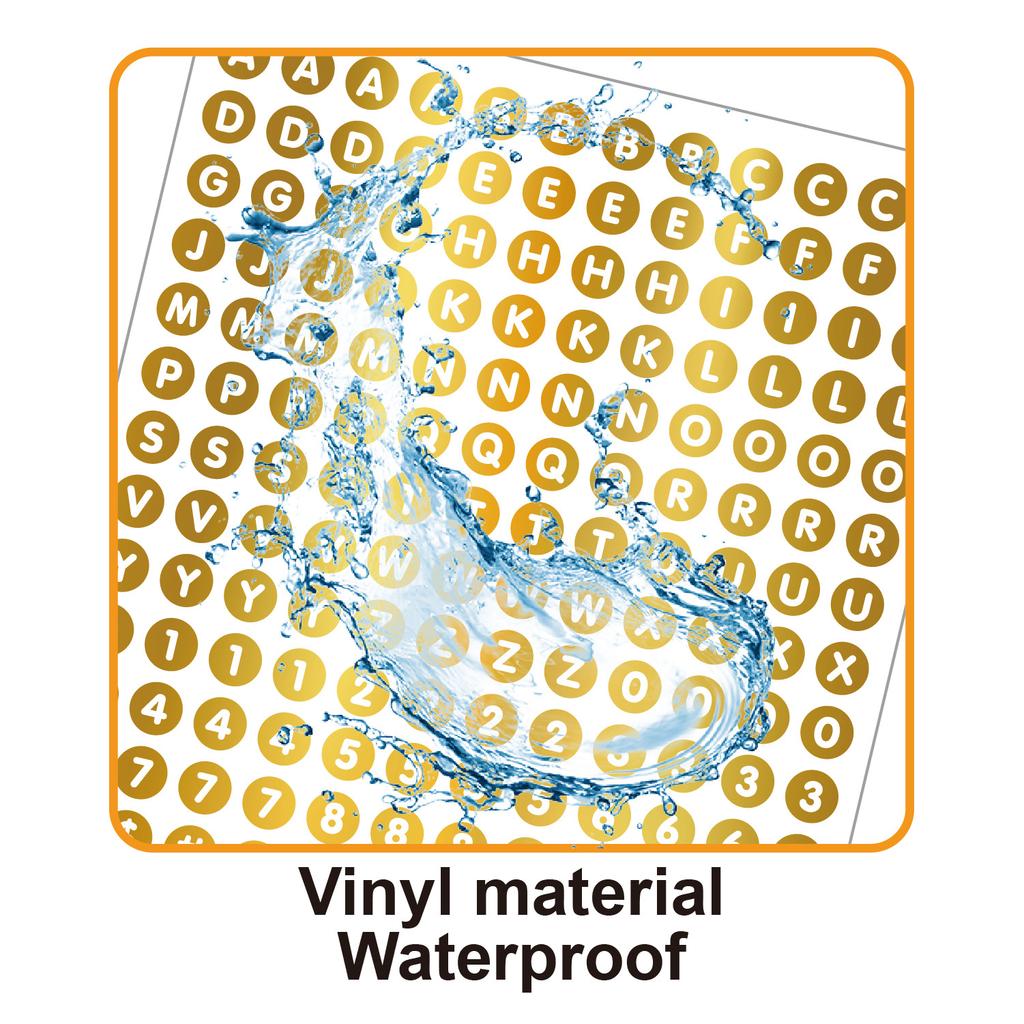 Gold Stamping Alphanumeric Sticker 0.5 Inch Dot Logo Personalized DIY Decorative Handbook Gift Wrapping Sticker