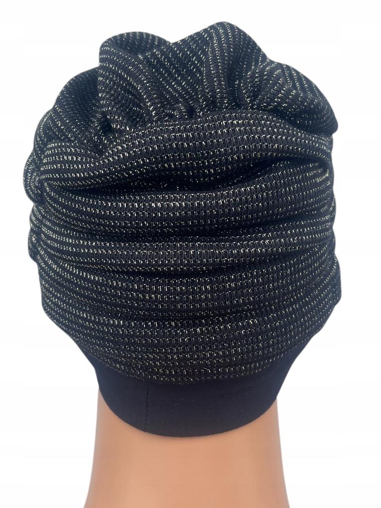 Turban Damski Ela 496 Czapka Ocieplana Sweterkowa Mięciutka Drapowana
