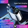 Cargador de coche retráctil con carga rápida, adaptador de 120W con doble cable para dispositivos