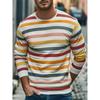 Retro Striped Graphic Long SLeeve T Shirts For Men Simple Fashion Spring Autumn 3D Printed T-shirts Casual Oversized Tees Tops