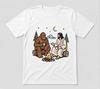 Bigfoot trifft Jesus Lustiger Camping-Glaube Camping und Wandern Weißes T-Shirt