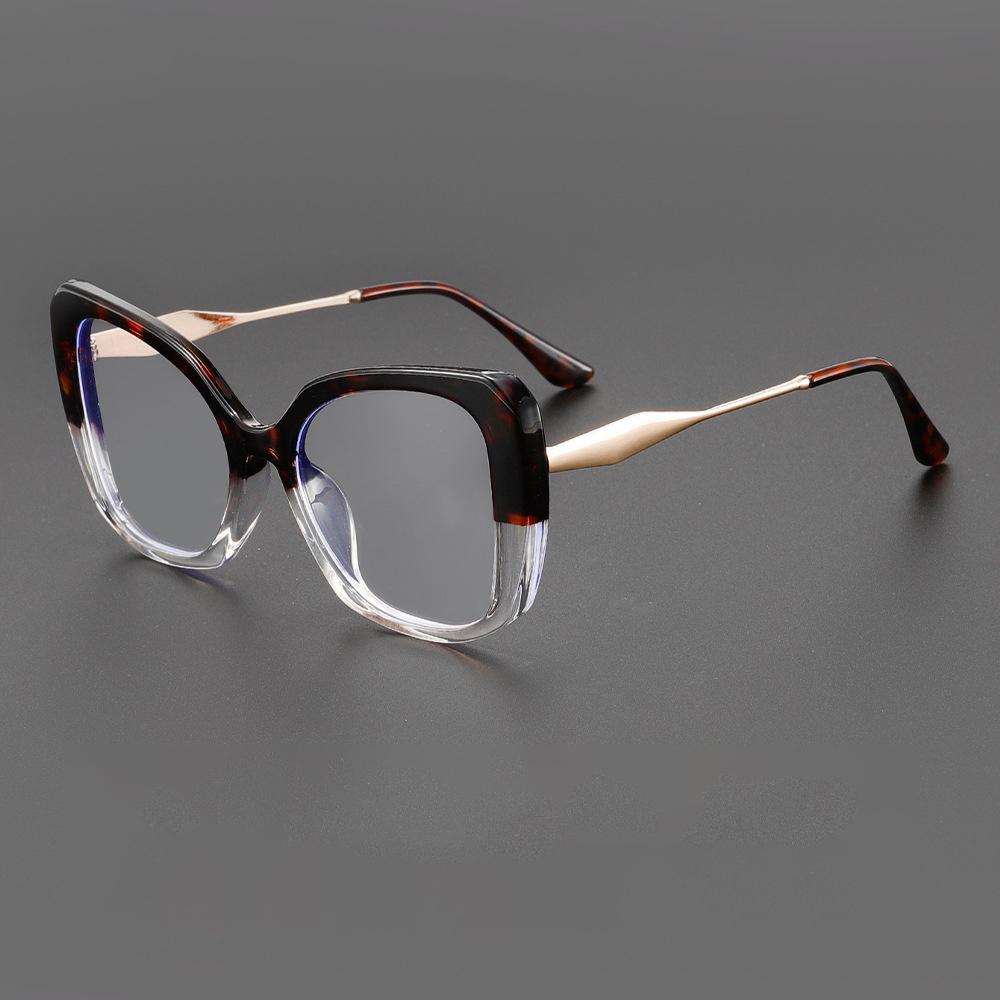 Rhaegal 2025 New Design Metal Cat Eye Anti Blue Light Glasses for Women Trendy Plano Lenses Transparent Computer Glasses Eyewear