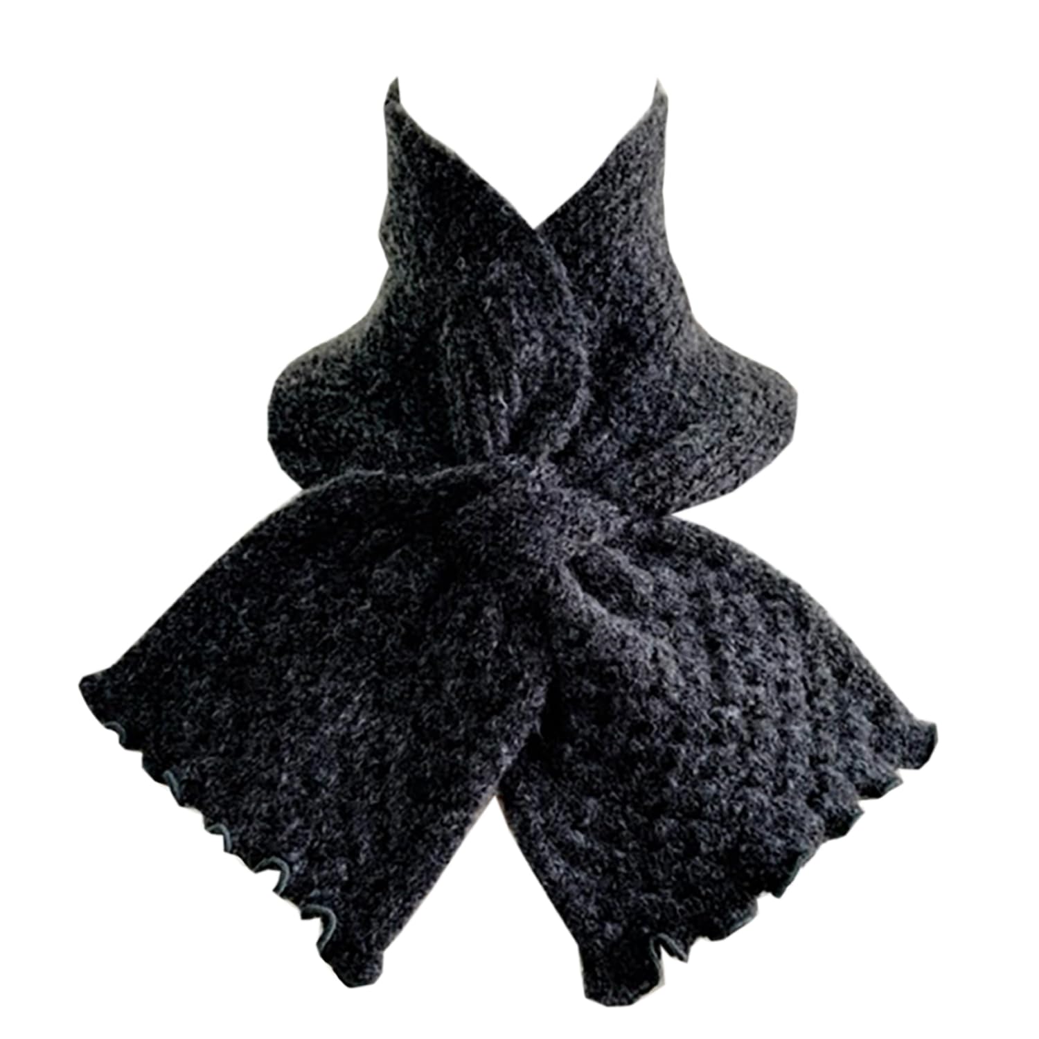 

TERAICHI Charcoal Mesh Neck Small Cross Mini Scarf Warmer, Scarf, Scarf, Women s (Charcoal)