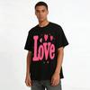 Love Heart Print Casual Top Women's Loose Crew Neck T-Shirt Pure cotton T-shirt