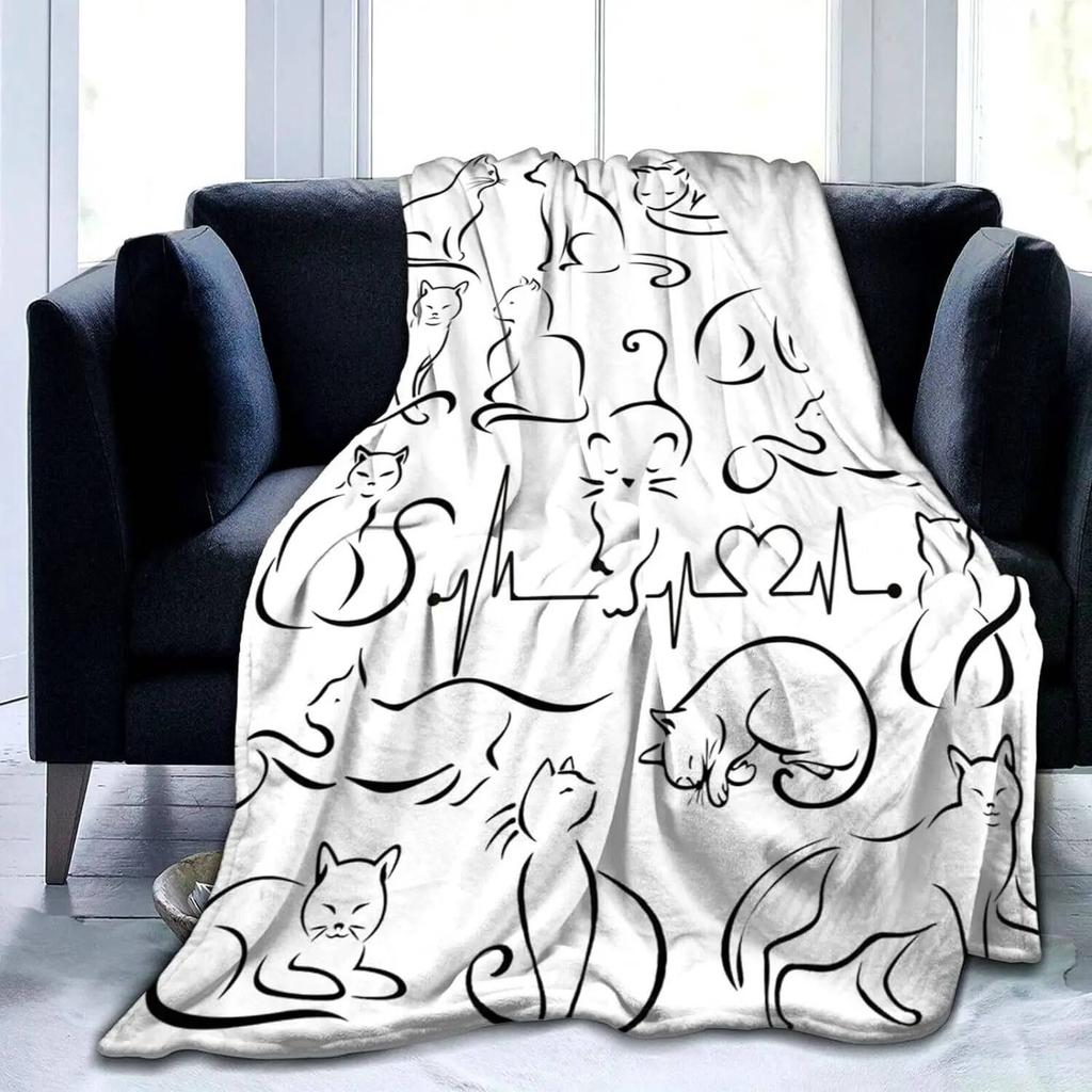 soft and comfortable flannel cat blanket, warm and lightweight cat blanket as a gift for cat enthusiasts