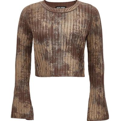 Women's Distressed Ribbed Knit Sweater