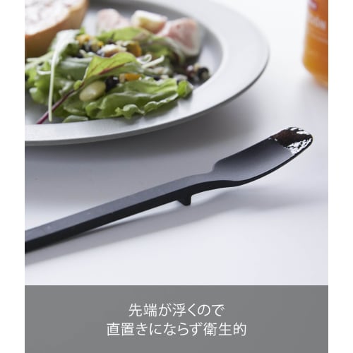 Yamazaki Tower Silicone Spoon, Black, Approx. W2.5 X D2.5 X H19cm, Heat-Resistant, Jam Spoon/Spatula, 4279