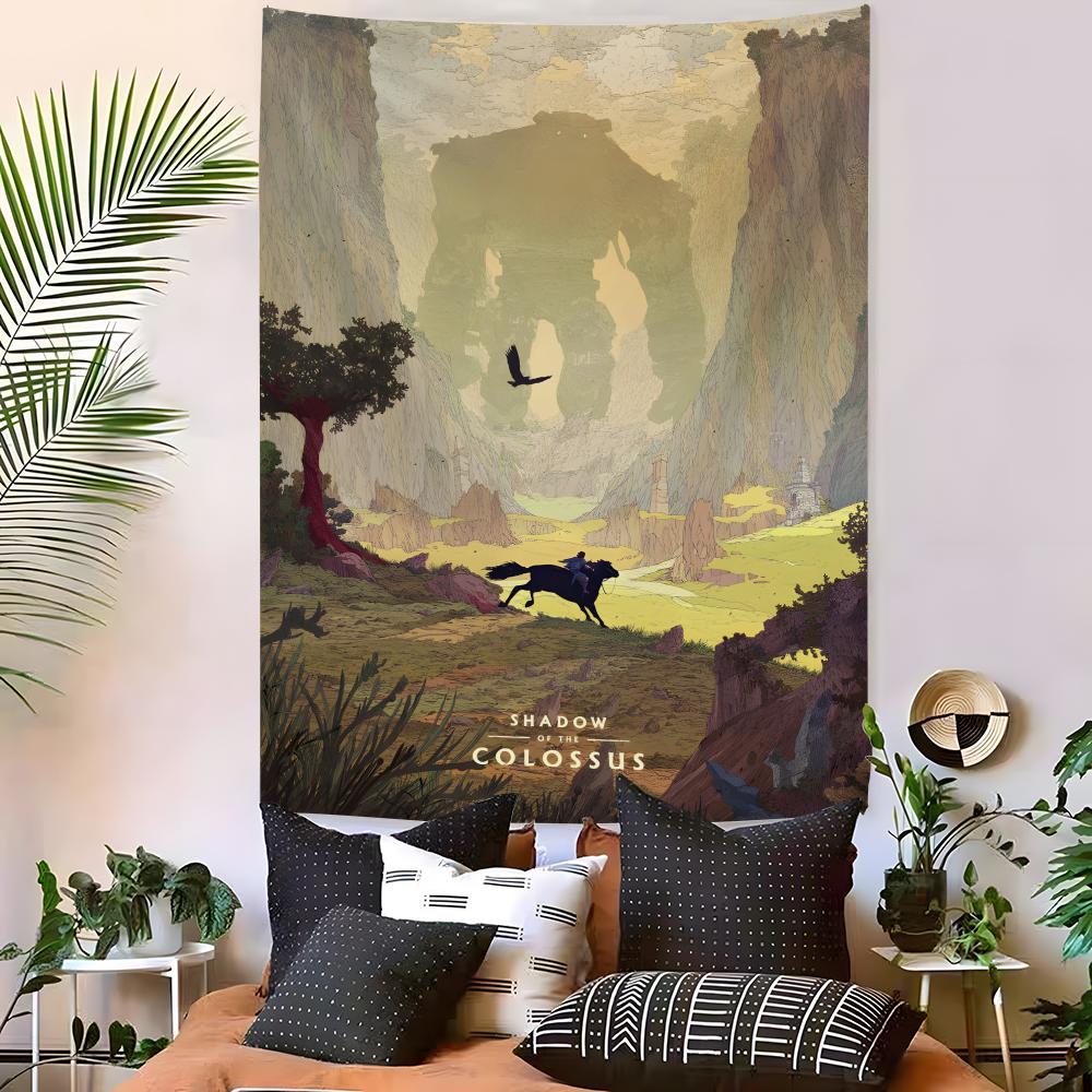 Game Sshadow Of The Colossus Tapestry Decoration Art Microfiber Background For Bedroom Living Bar Garden Outdoor Festival