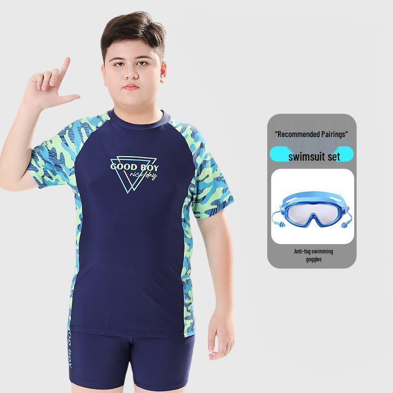 2025 Plus Size Teen Kids Extra Wide Swimwear - Quick Dry & Sun Protection