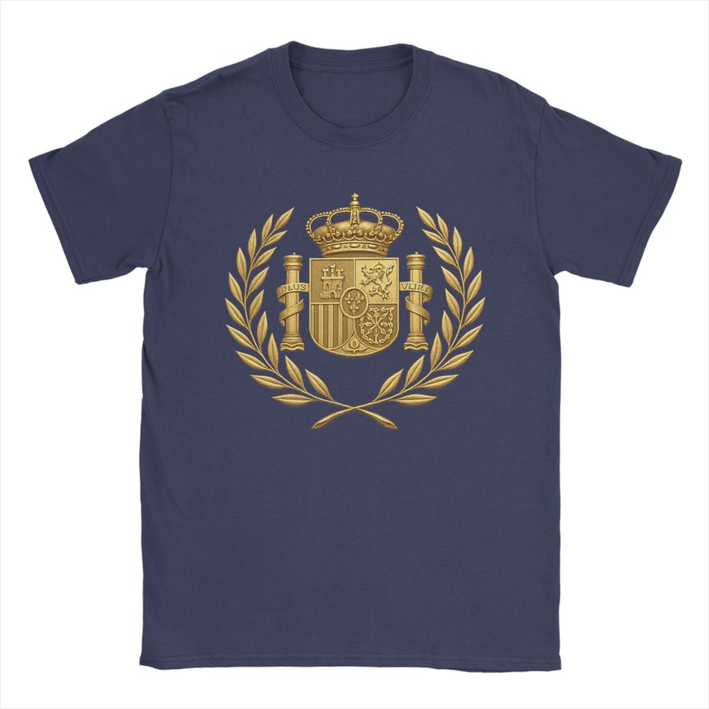Stemma di Spagna Emblema Spagnolo Espania T-shirt Estiva 100% Cotone T-shirt Unisex alla Moda Maglietta Larga Manica Corta