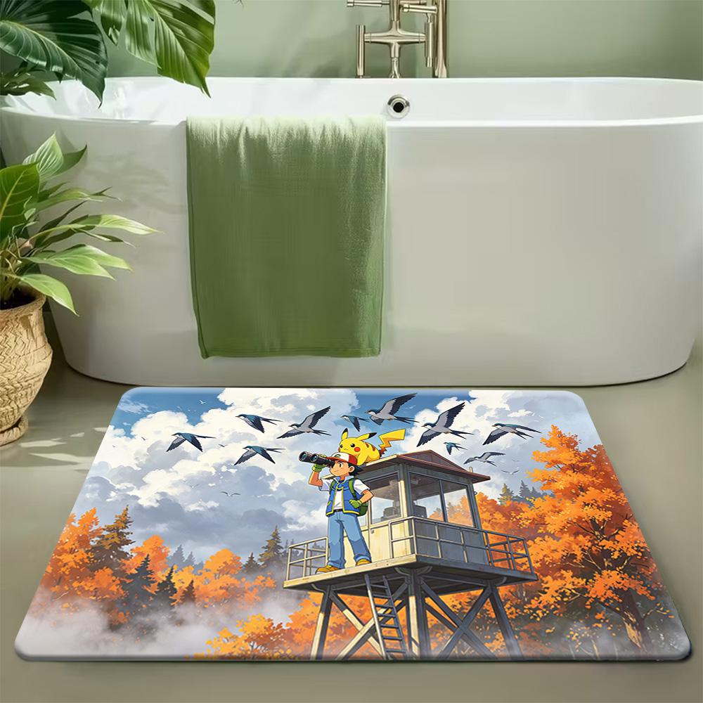Pokemon Blastoise with Pokeball Print Non-Slip Doormat Soft Floor Mat 40x60cm