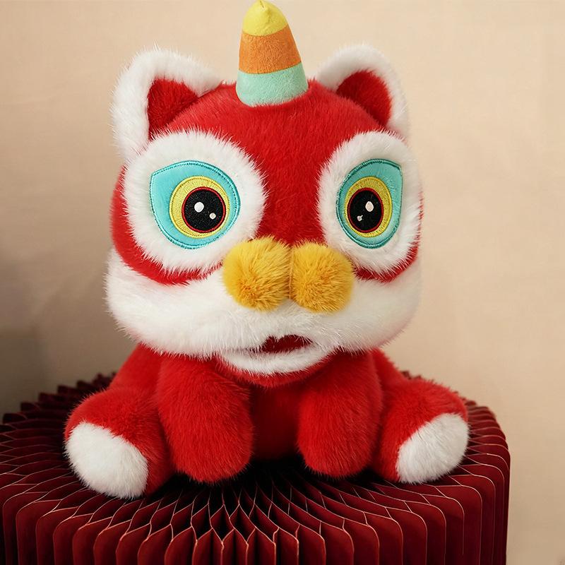 

New Year s Lion Dance Plush Toy Guofeng Lion Dance Keychain Pendant Bag Pendant Company Annual Meeting Doll Gift 18cm