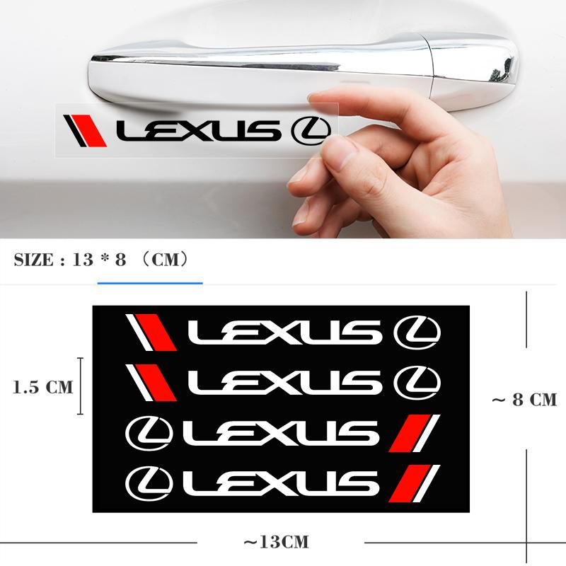 4 ks Dekorace auta Samolepky s logem na kliky dveří auta Samolepky na zpětné zrcátko Pro Lexus RX330 IS250 ES300h UX GX470 LX570 LS430
