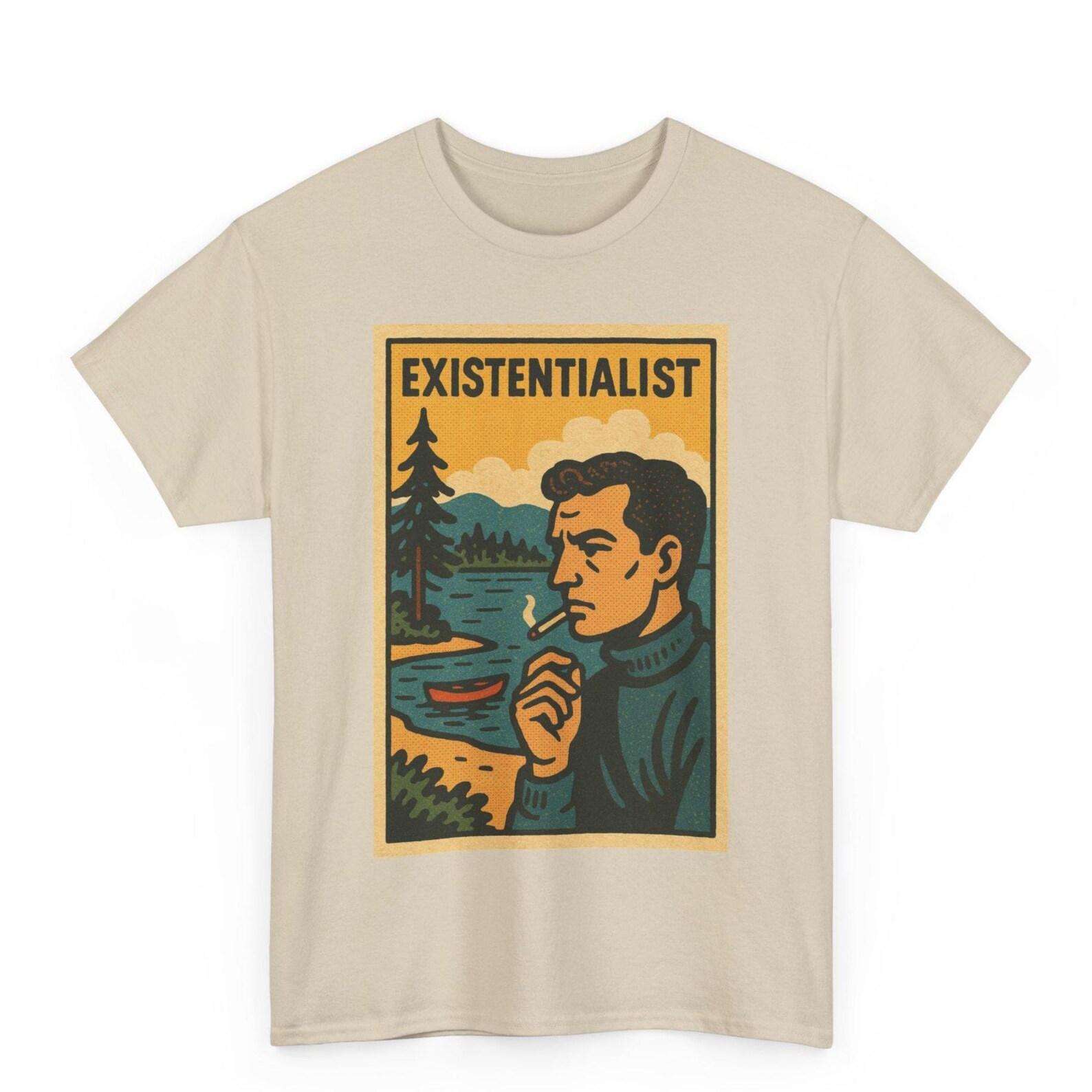 Existentialist Retro Comic T-Shirt: Absurdist Philosophy Graphic Tee S