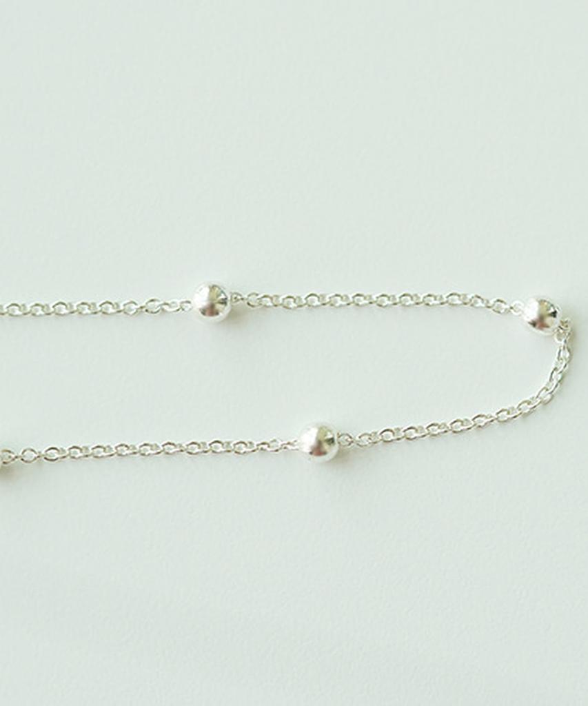 Alleun Silver 925 Thin Chain Silver Ball Bracelet