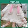 Zip Women Hoodies Up Kawaii Winter Oversized Warm Sweatshirt Bunny Ears Cute
