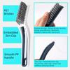 2Pcs 2-in-1 Crevice Cleaning Brush Hard Bristle with Hair Clip Floor Seam Brush Plastic Gap Cleaning Brush Bathroom
