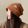 Korean Hat Women's Big Head Wool Knitted Hat Versatile Face Showing Small Pile of Hats Retro Warm Cold Hat