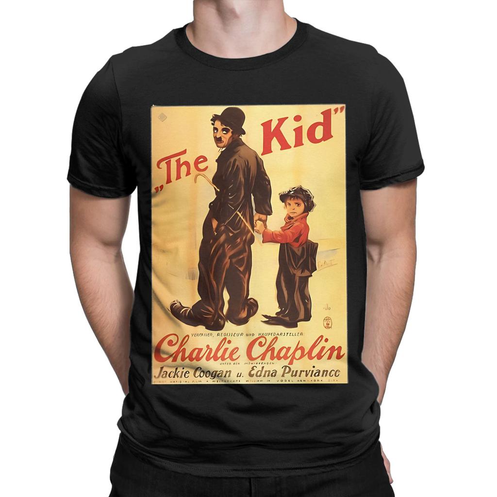 Charlie Chaplin Halftone Art Classic Funny Graphic 100% Cotton T-Shirt Tops Tees For Men