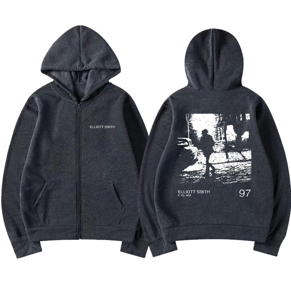 

Elliott Smith Album Zipper Hoodie Men Women Casual Oversize Hoodies Unisex Hip Hop Zipper Jacket Men Vintage Streetwear L