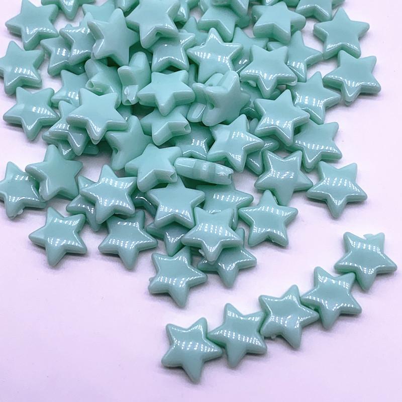50pcs14mm Colourful Faceted Five-pointed Star Acrylic Loose Spacer Beads for Jewelry Making DIY Accessories