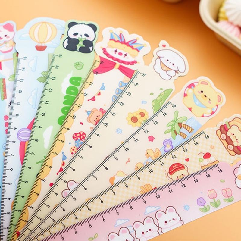 8Pcs Cartoon Magnetic Ruler Set Bendable Drawing Ruler Measuring Tool For Kid Student Art Craft Project Scrapbooking