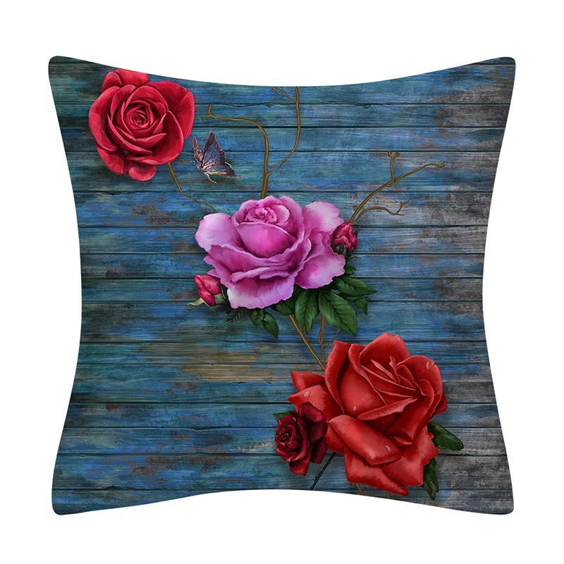 Vintage oil painting style plant print pattern home living room sofa bedroom decoration throw pillow pillowcase