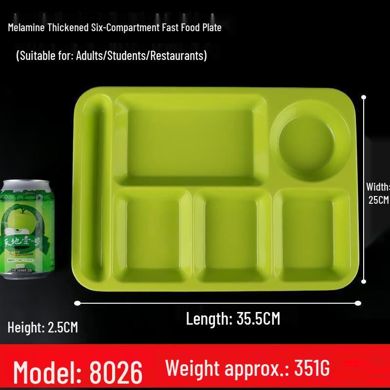 Commercial Melamine Divided Food Tray (10-Pack)