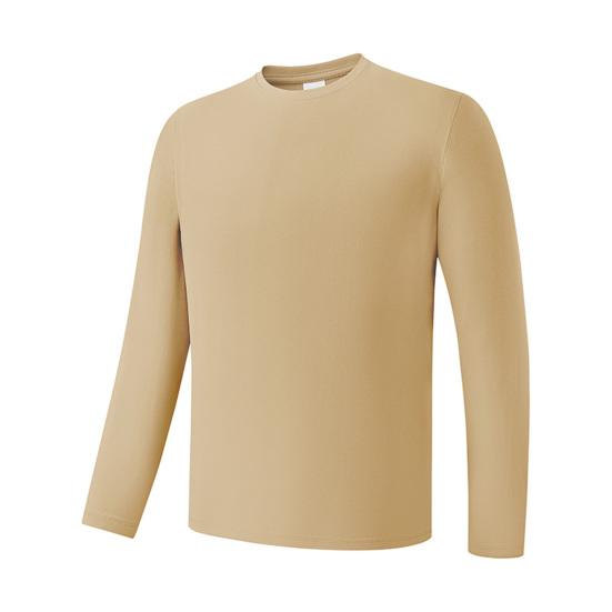 Męskie Koszulki z Okrągłym Dekoltem i Długim Rękawem Szybkoschnące Sportowe Lekkie Oddychające Regularny Krój Casualowy Fitness Codzienne