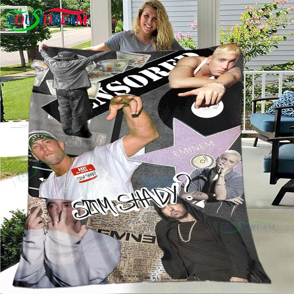 Pop Singer E-Eminem Blanket,Flannel Throw Blanket for Home Bedroom Bed Sofa Picnic Office Hiking Leisure Nap Birthday Gift