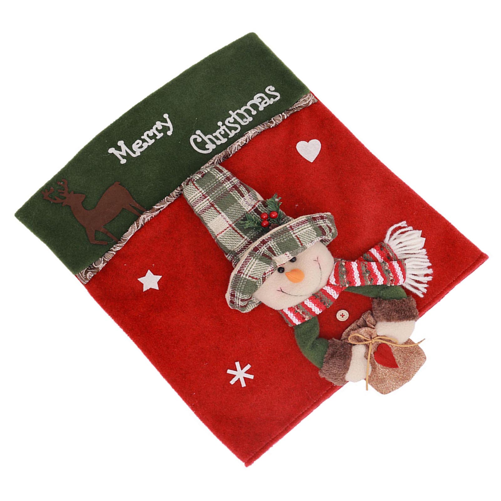 

Рождественские чехлы на стулья с изображением Санты и снеговика 3D для украшения дома в праздники, мягкие тканевые чехлы для спинок стульев, 1 шт. B