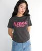 AMES-WORLDWIDE Round Hem Crop Tee Charcoal
