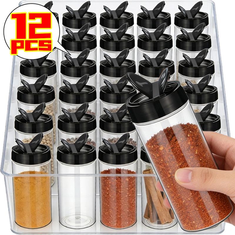 Double Flip Butterfly Cover Seasoning Bottles Clear Large Capacity Plastic Bottle for Home Kitchen Storing Spice Jars Powders