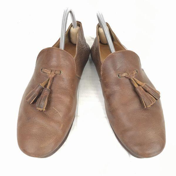 USED/Made in Japan Arcolletta Padrone × Beams Leather Tassel Slip-On Shoes 24.5 Brown
