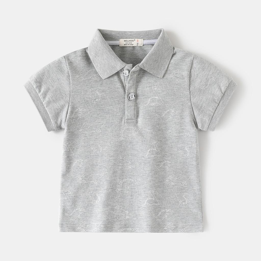 Jungen Kurzarm Poloshirt All Over Print Sommer Neu 2026 Kleinkind Kinder Freizeit Oberteile Baby T-Shirt Mode