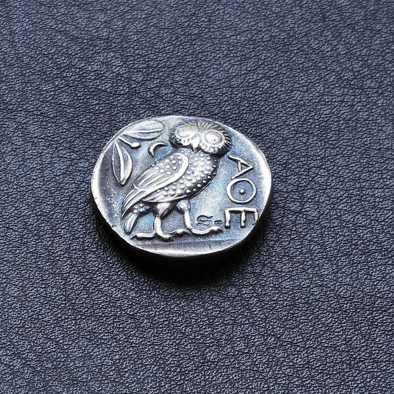 Ancient Greece, Athena, Owl, Antique Coins, Retro, European and American, Creative, Decorative Coins, Punched Gifts
