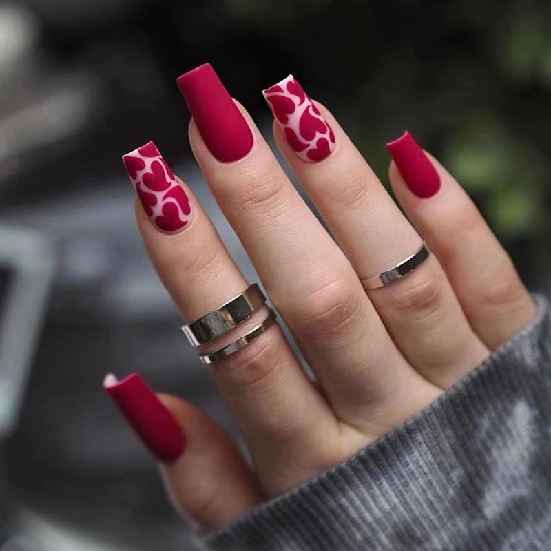 -patterned , Mid-length, Sophisticated And Alluring, With False Nails. One Size чёрный
