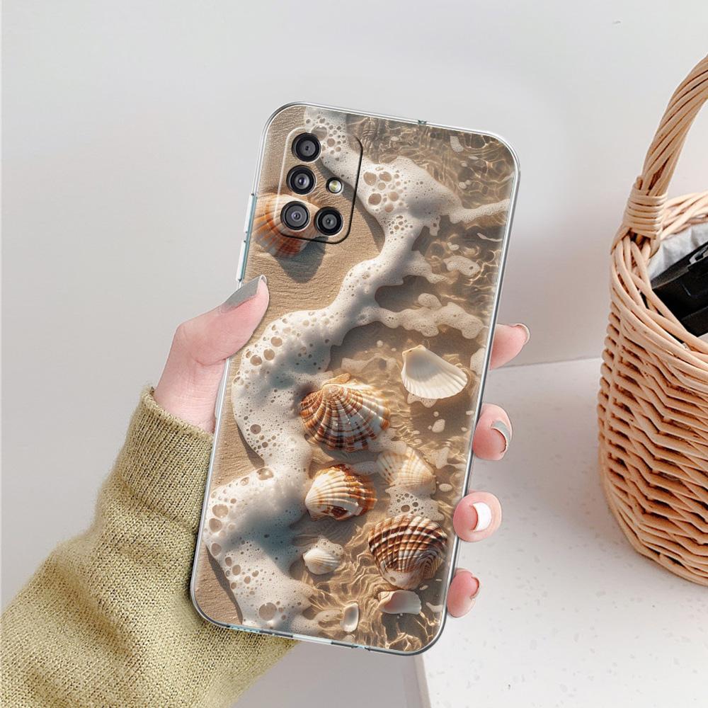 Case For Samsung A15 A13 A35 A55 A51 A71 A41 A31 A21S A05 A17 A23 A25 A33 A53 A73 5G A07 4G Cover Seaside Scenery Wave Beach
