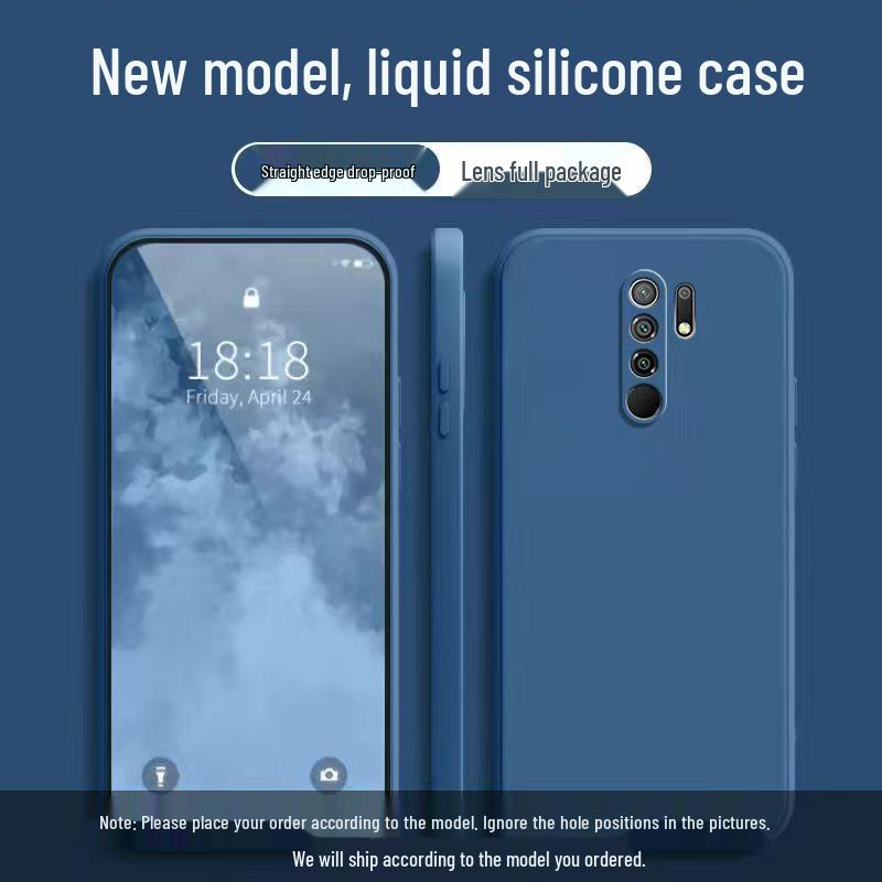 Xiaomi POCO M2 Plain Color Silicone Case with Full Coverage Drop Protection