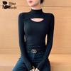 Women's Hollow Half-Turtleneck Knit Top