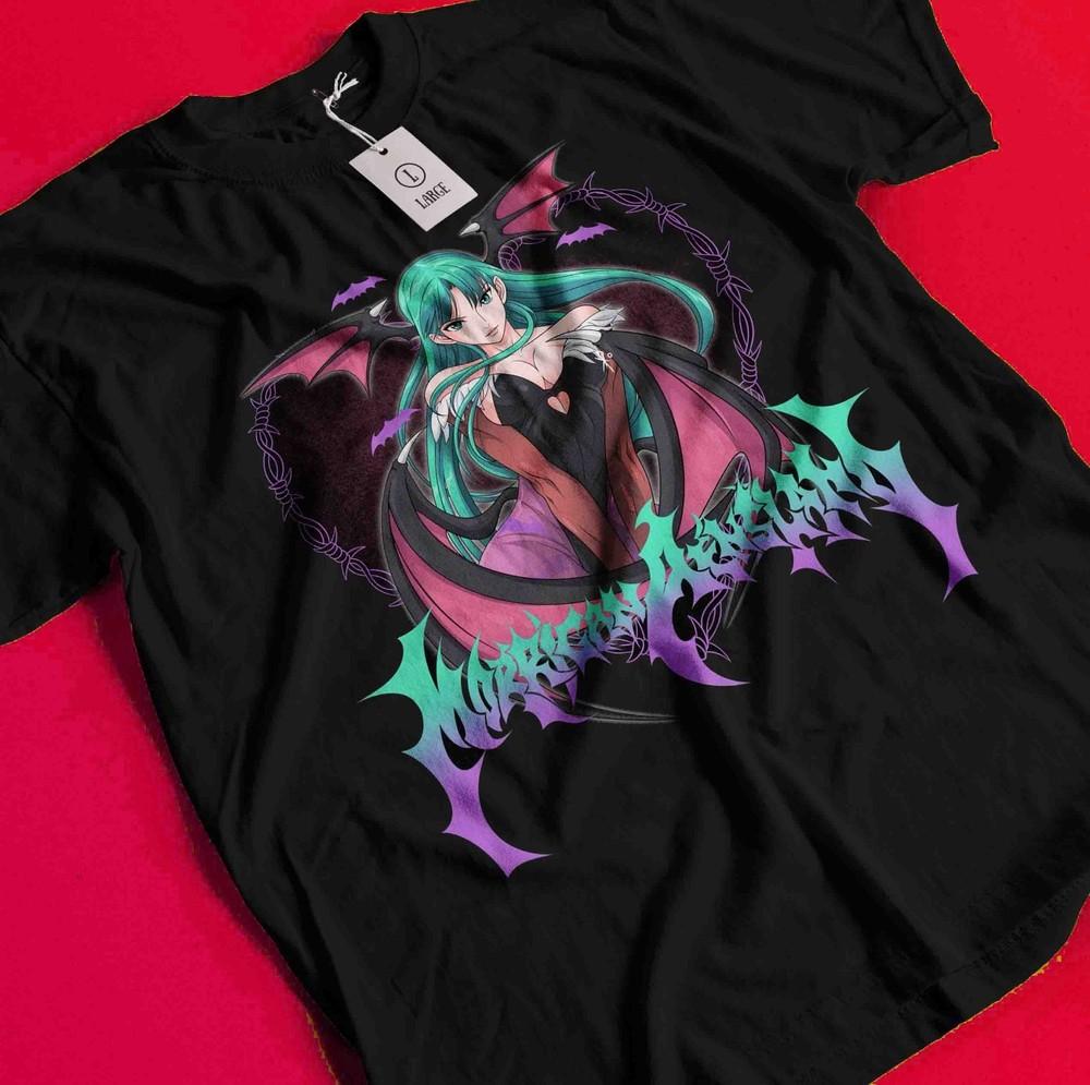 

Darkstalkers Shirt Morrigan Aensland T-Shirt Girl Waifu Gift Anime Unisex Tshirt BB003 3XL